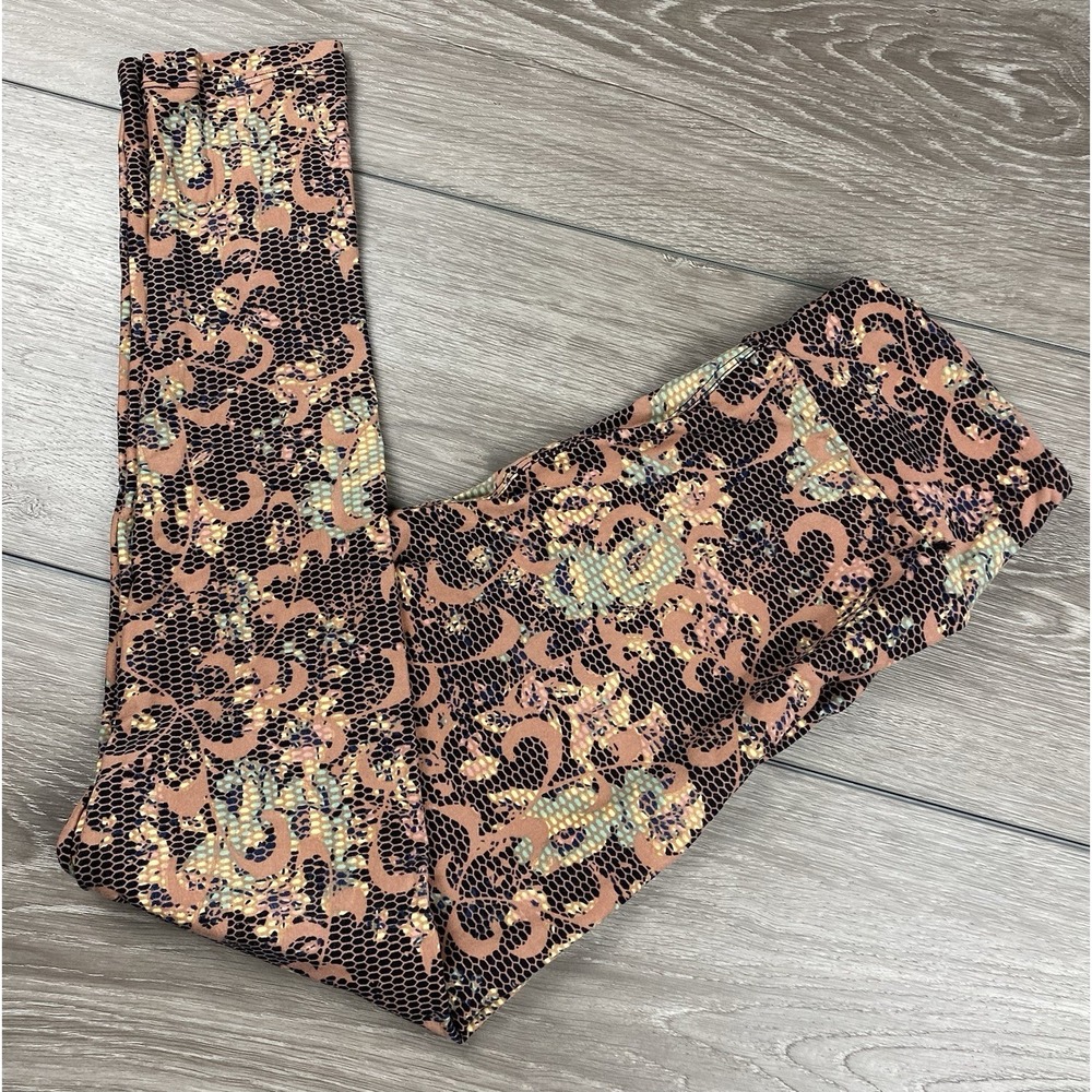 Lularoe Women's Pull On Floral Pattern Leggings Multicolor One Size
